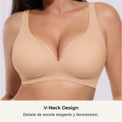 Sujetador push-up sin costuras en V profundo