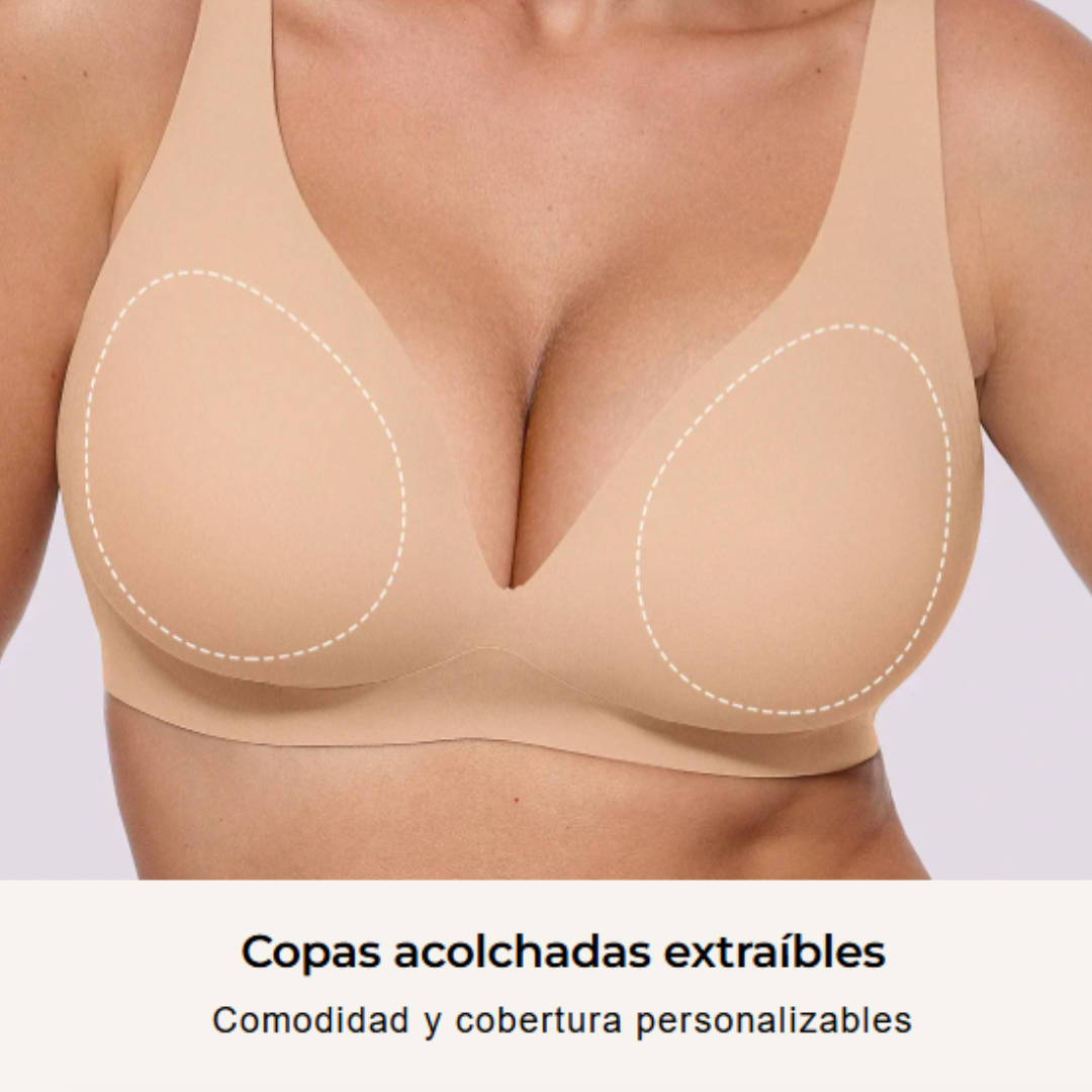 Sujetador push-up sin costuras en V profundo