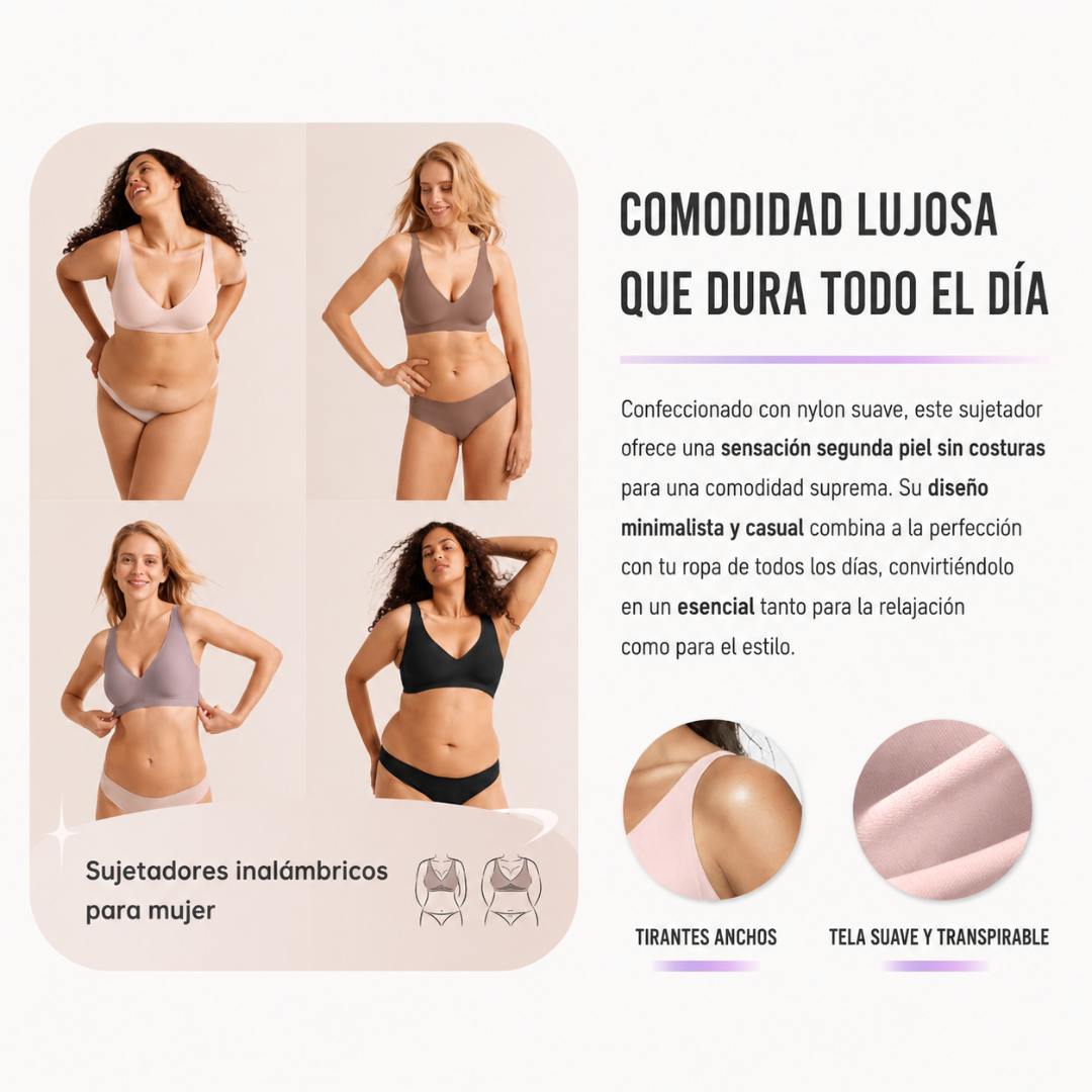 Sujetador push-up sin costuras en V profundo
